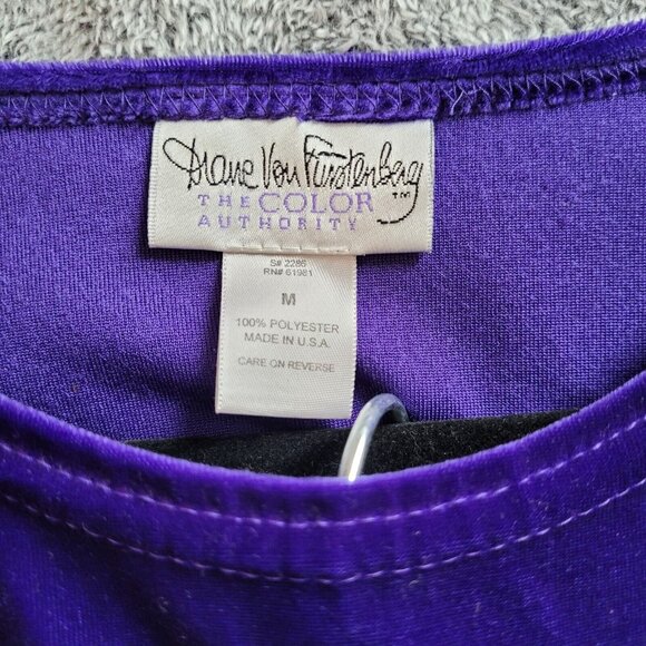 DIane Von Furstenberg Women Top Pants Medium Purple Velvet Paisley Comfort 17340 - Picture 3 of 15